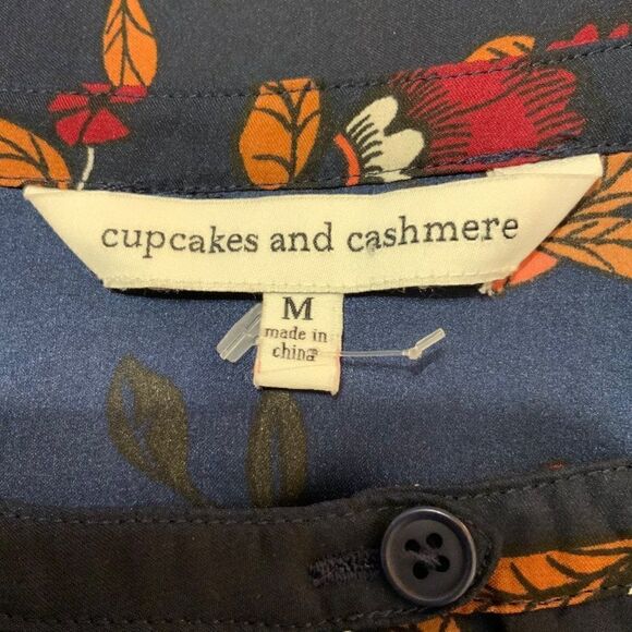 Cupcakes and Cashmere Blue Floral Long Sleeve Swing Tunic Dress Medium - Picture 10 of 10